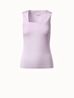 Sleeveless Square Neck Cotton Jersey Top