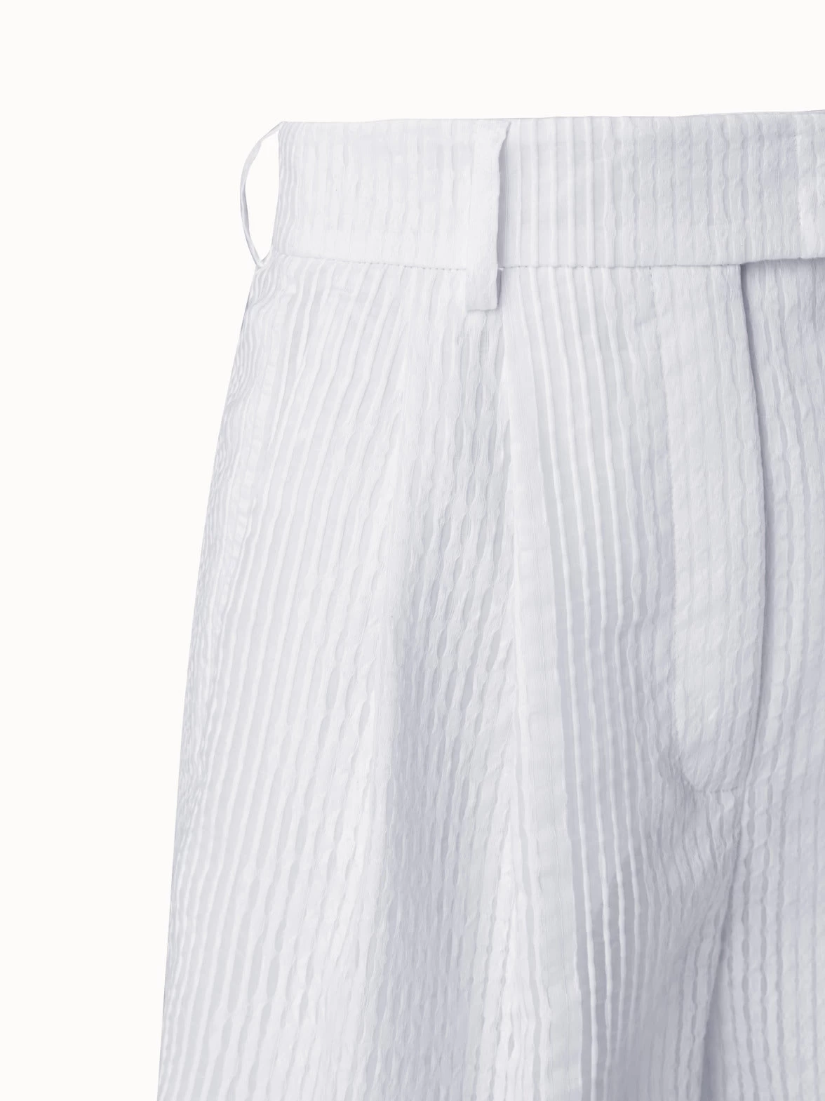 AKRIS Cotton Organza Jacquard Striped Shorts - Image 6