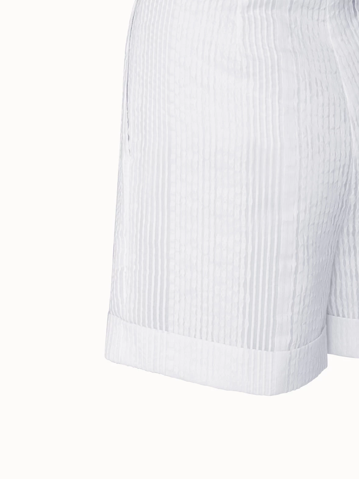 AKRIS Cotton Organza Jacquard Striped Shorts - Image 5
