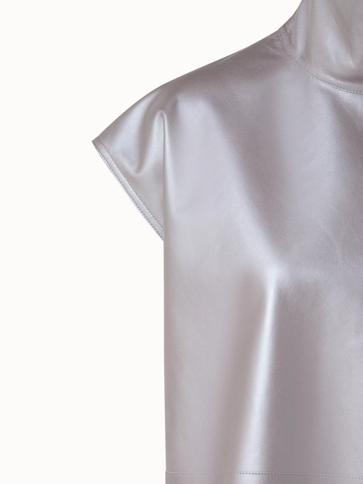 AKRIS Pearlized Leather Tunic Blouse - Image 5