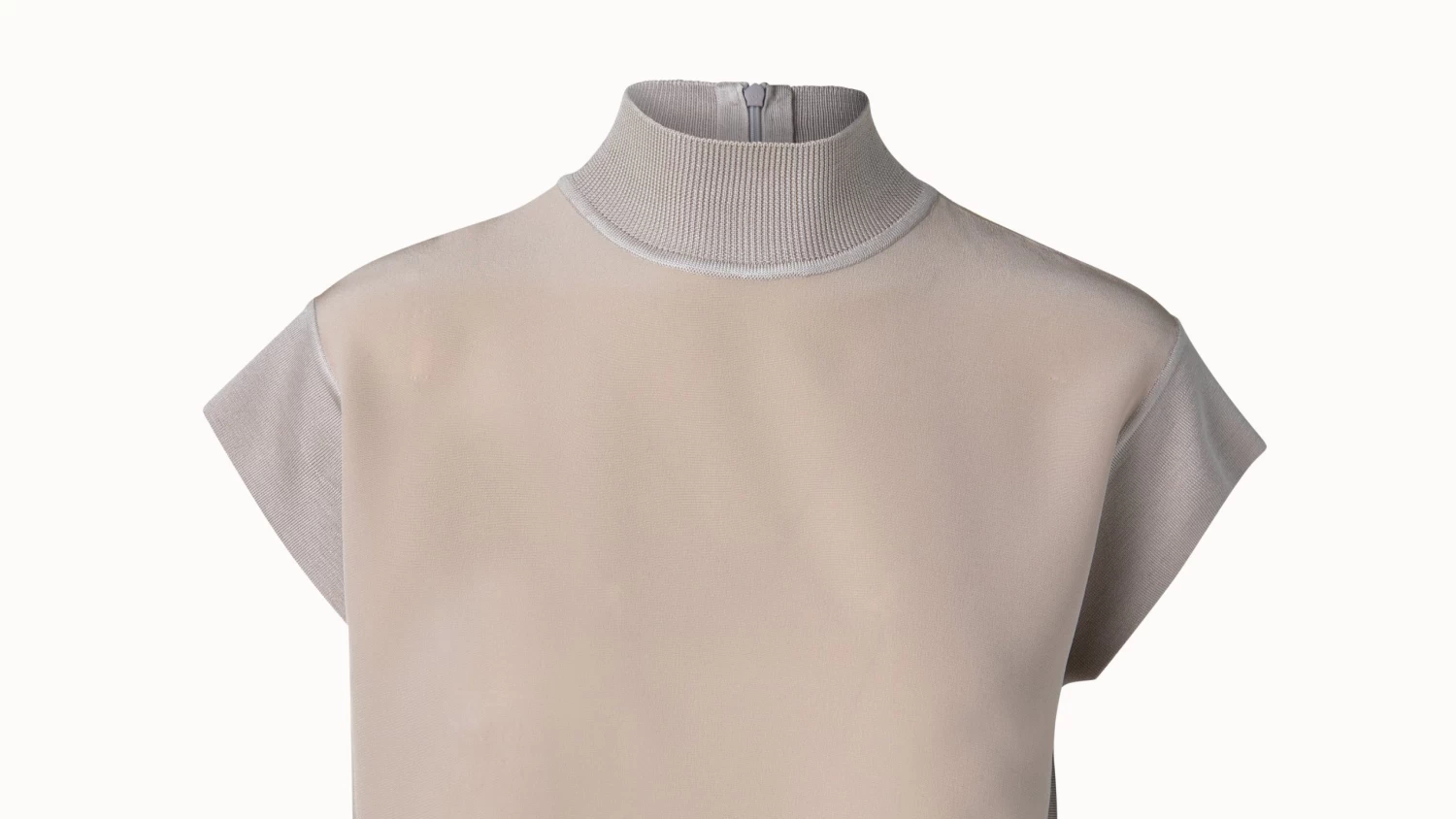 AKRIS Knit Capsleeve Tunic With Silk Front - Image 5