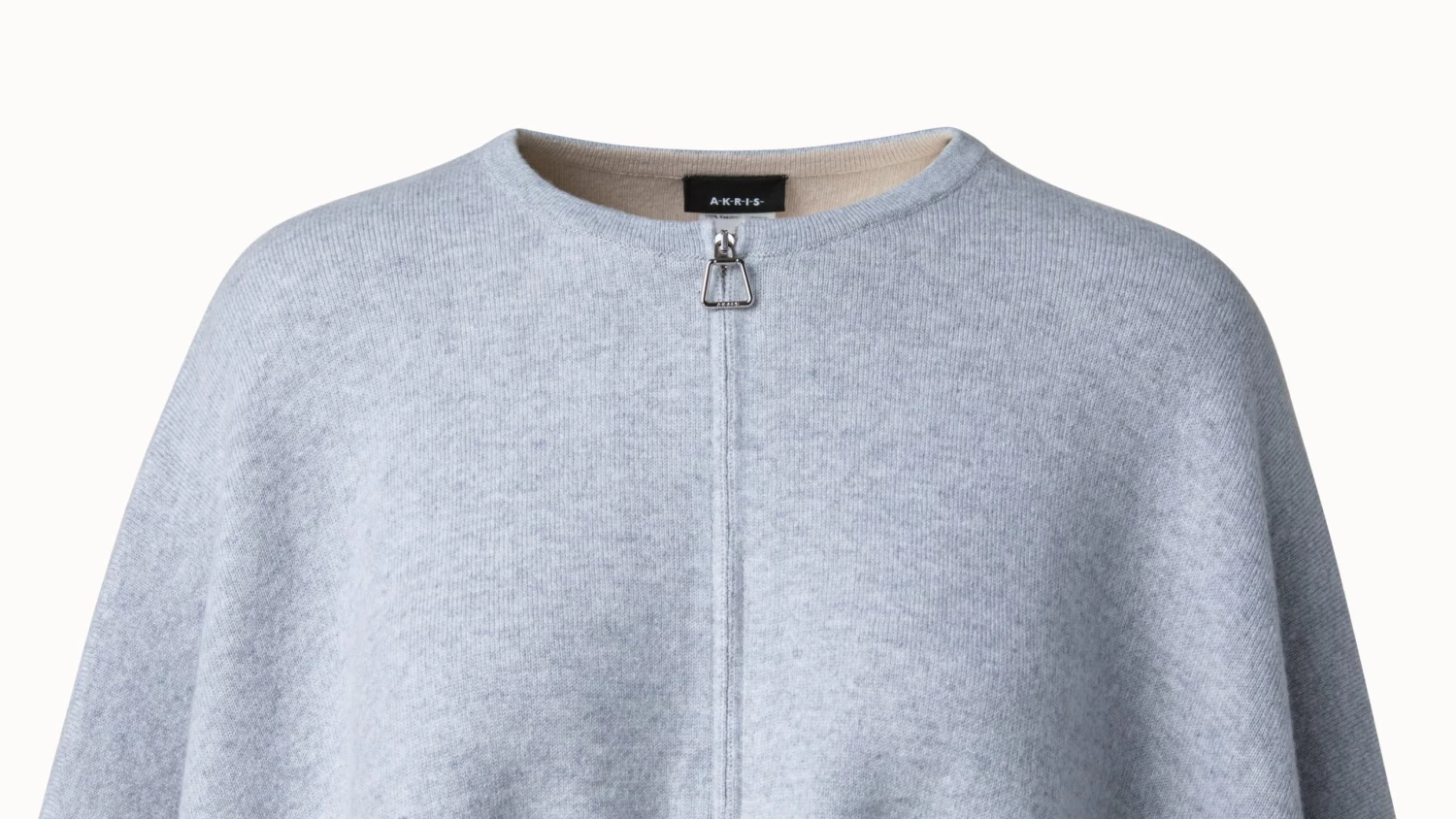 AKRIS Reversible Bi-color Cashmere Double Face Cape - Image 3