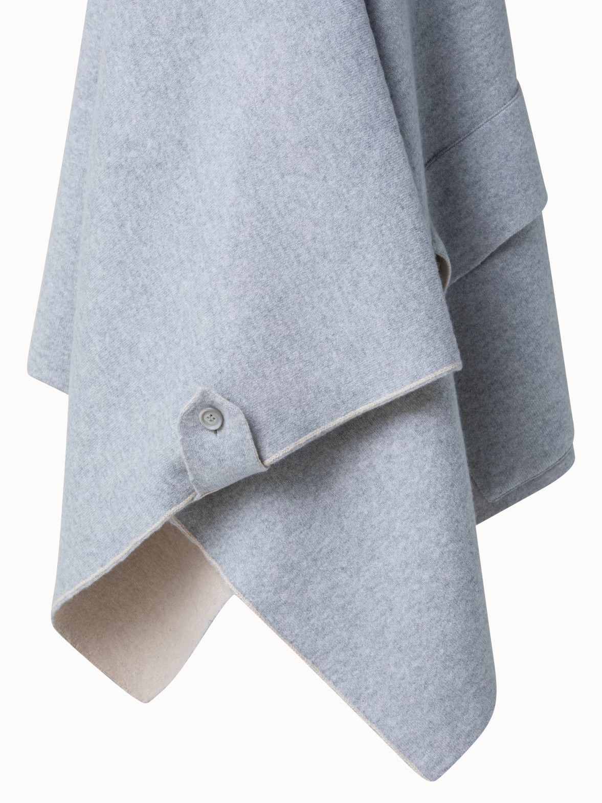 AKRIS Reversible Bi-color Cashmere Double Face Cape - Image 4