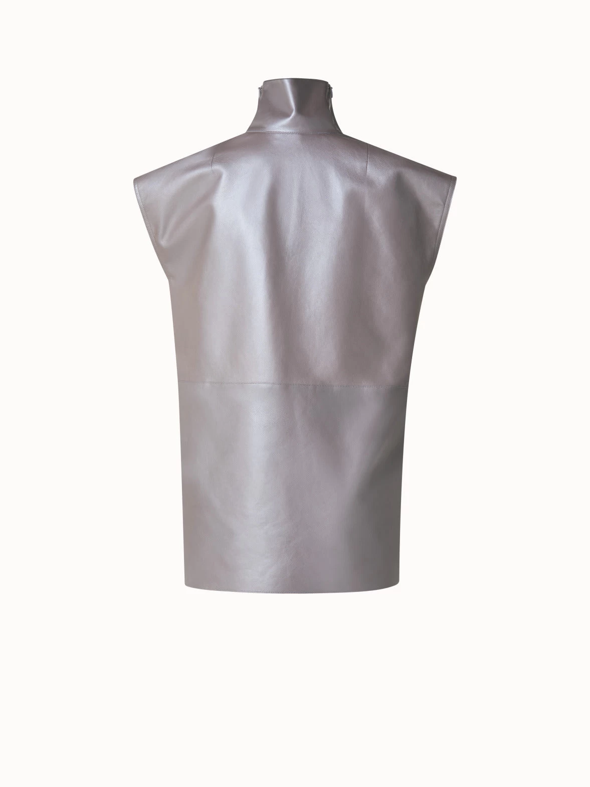 AKRIS Pearlized Leather Tunic Blouse - Image 2