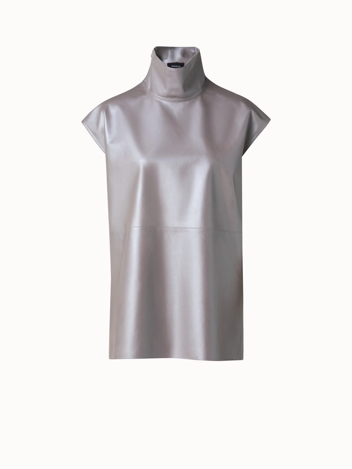 AKRIS Pearlized Leather Tunic Blouse - Image 3