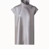 AKRIS Pearlized Leather Tunic Blouse