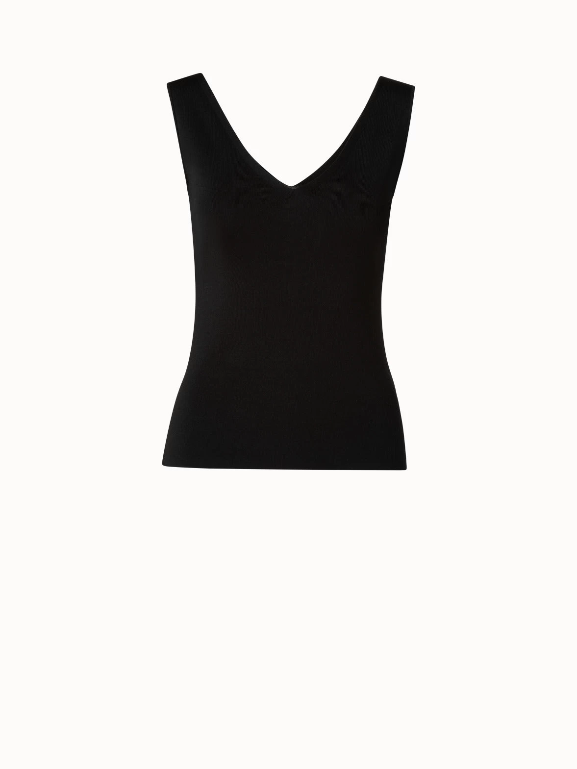 AKRIS Fitted Silk Stretch V-Neck Tank Top