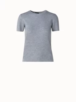 AKRIS Cashmere Silk Short Sleeve Pullover