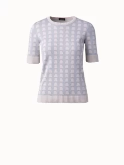 AKRIS Trapezoid Jacquard Knit Pullover