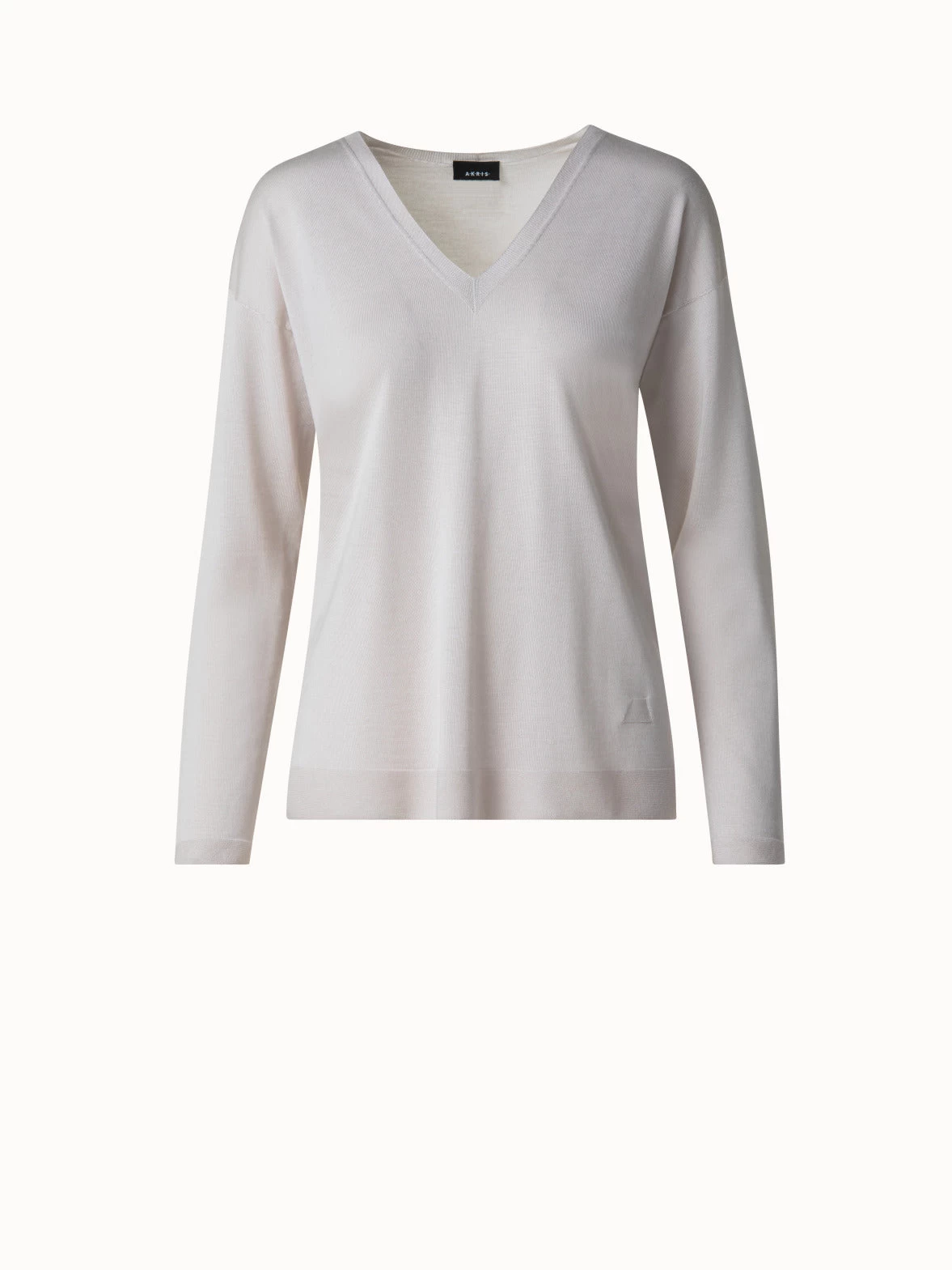 AKRIS Cashmere Silk Fine Gauge V-neck Knit