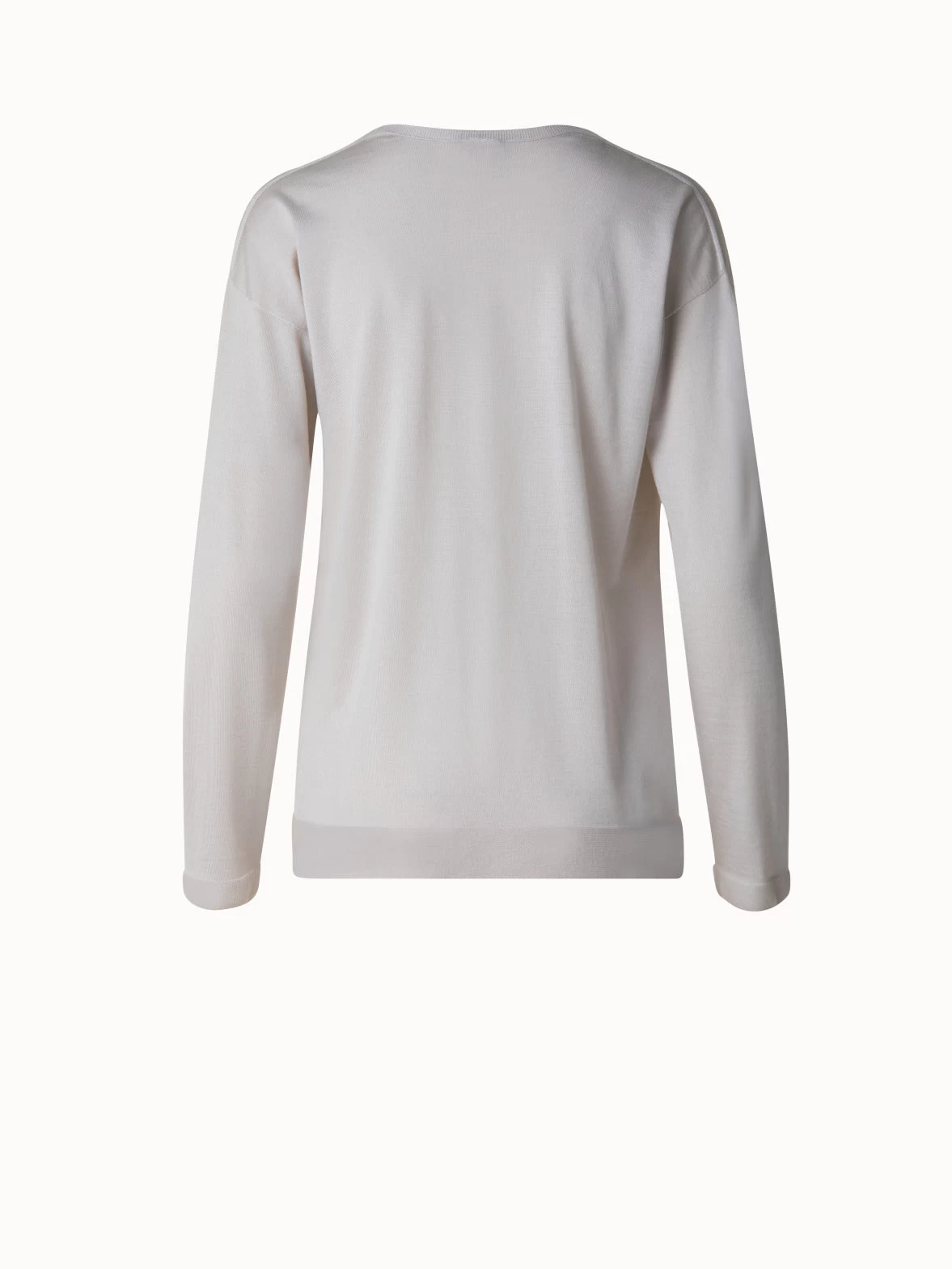 AKRIS Cashmere Silk Fine Gauge V-neck Knit - Image 2