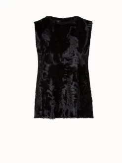 AKRIS Cashmere Silk Tunic With Silk Lamb Front