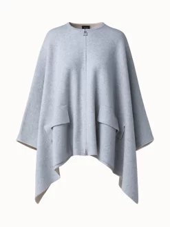 AKRIS Reversible Bi-color Cashmere Double Face Cape