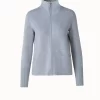 AKRIS Cashmere Pique Zip Cardigan