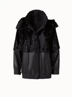 AKRIS Silk Lamb And Nappa Leather Blouson Jacket