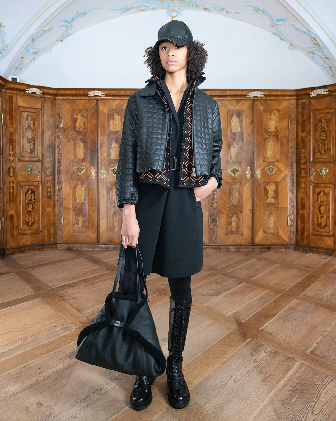 AKRIS Short Lamb Nappa Leather Quilted Jacket - Image 2