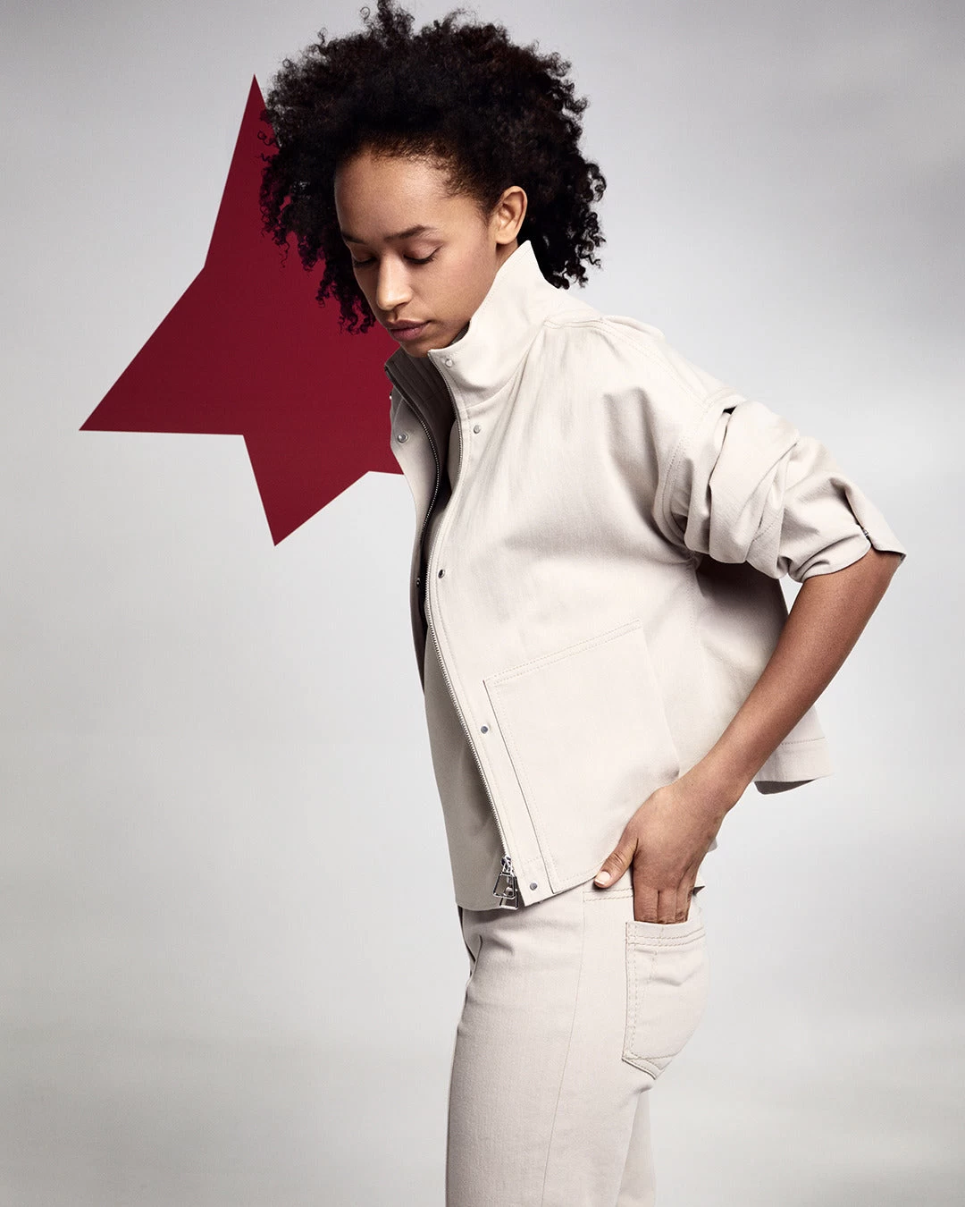 AKRIS Oversized Cotton Denim Jacket - Image 2