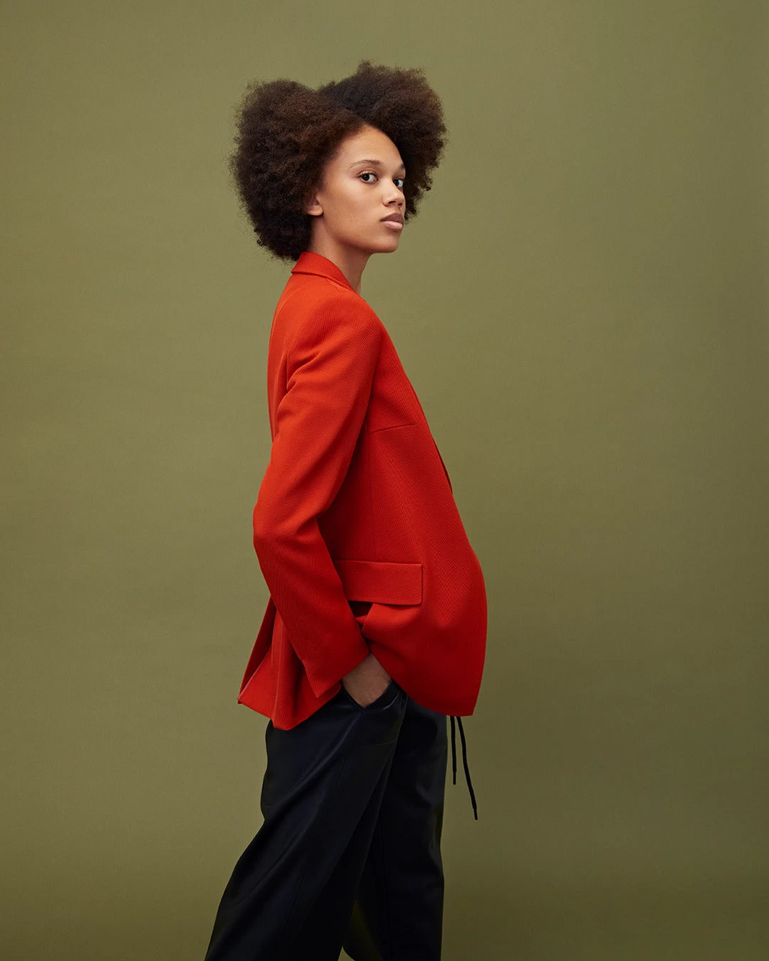 Frey Faux Leather Drawstring Pants - Image 2