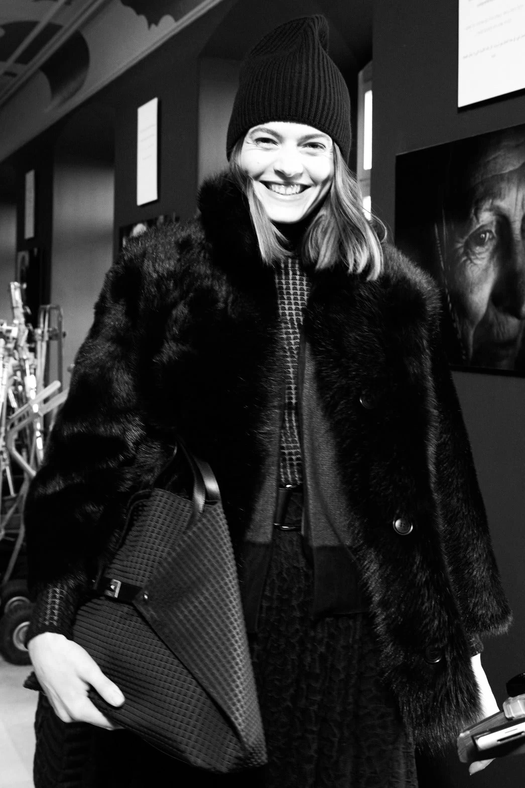 AKRIS Trapezoid Grid Embroidery Mock Neck Top - Image 9