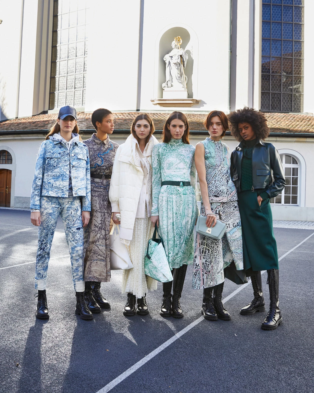 AKRIS Long Skirt Neoprene St.Gallen Map Print - Image 4