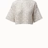 AKRIS Short Top In Infinite Wool Embroidery