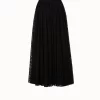 AKRIS Tiled Roof Lace On Tulle Long Pleated Skirt