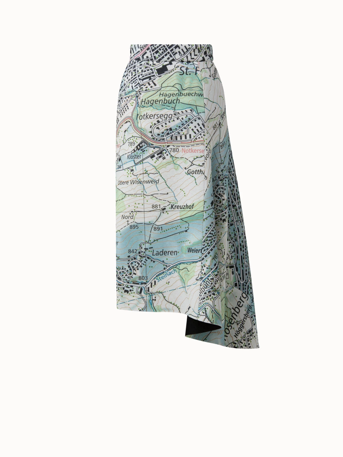 AKRIS Long Skirt Neoprene St.Gallen Map Print - Image 3