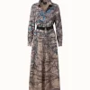 AKRIS Wool Mousseline Vintage St. Gallen Map Print Dress