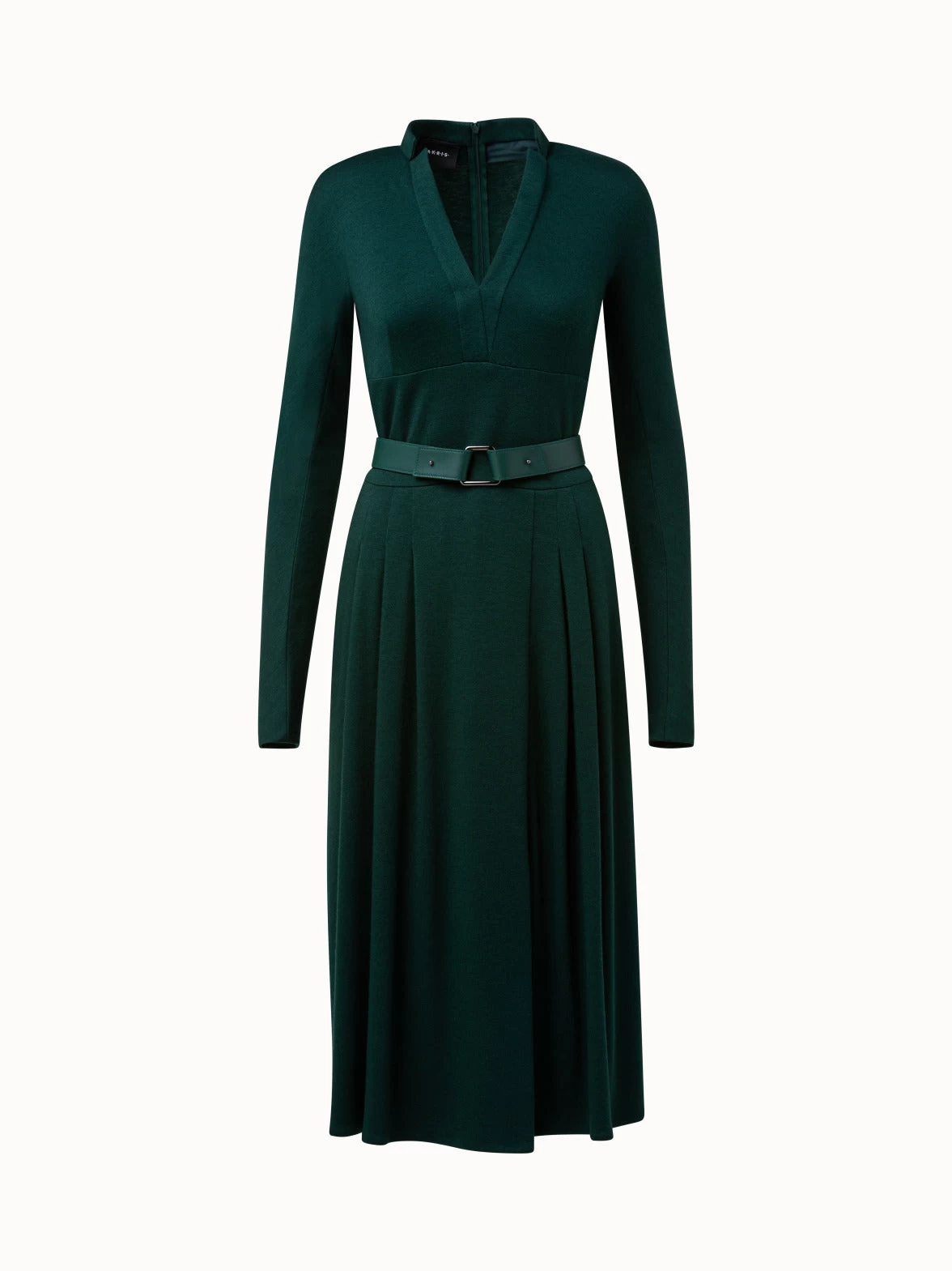 AKRIS Cashmere Silk Jersey Belted Dress