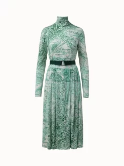 AKRIS Dress Wool Jersey St.Gallen Map Print