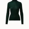 AKRIS Cashmere Silk Fine Rib Mockneck