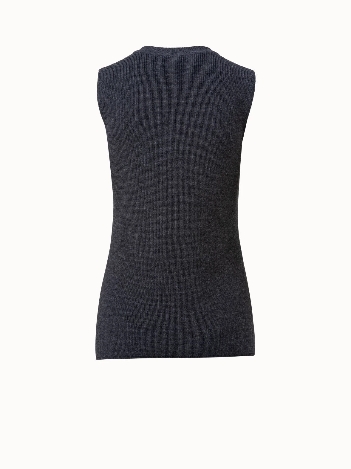 AKRIS Wool Stretch Rib V-neck Tunic - Image 2