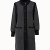 AKRIS Two Tone Trapezoid Stitch Long Cardigan