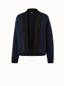 AKRIS Two Tone Trapezoid Stitch Cardigan