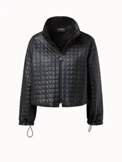 AKRIS Short Lamb Nappa Leather Quilted Jacket