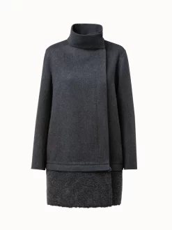 AKRIS Fabiella Cashmere And Detachable Shearling Coat