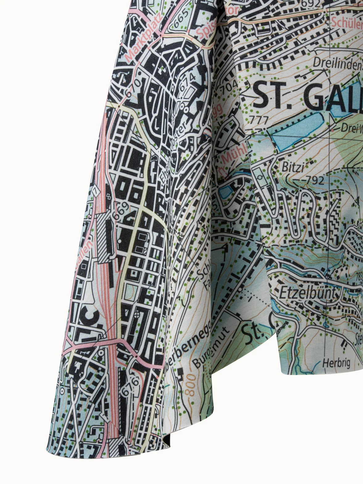 AKRIS Long Skirt Neoprene St.Gallen Map Print - Image 6