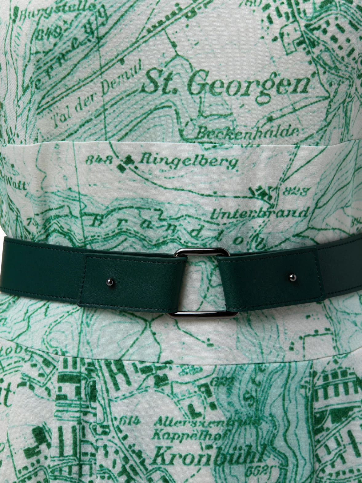 AKRIS Dress Wool Jersey St.Gallen Map Print - Image 6