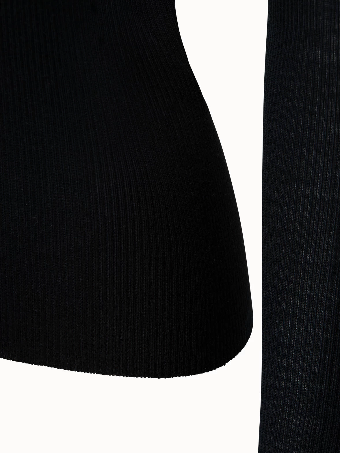 AKRIS Seamless Silk Cotton Rib V-neck Pullover - Image 5