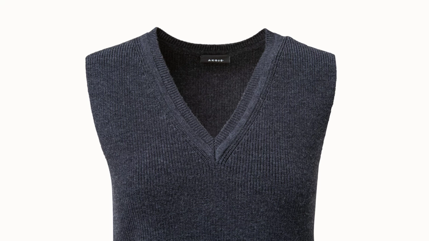 AKRIS Wool Stretch Rib V-neck Tunic - Image 3