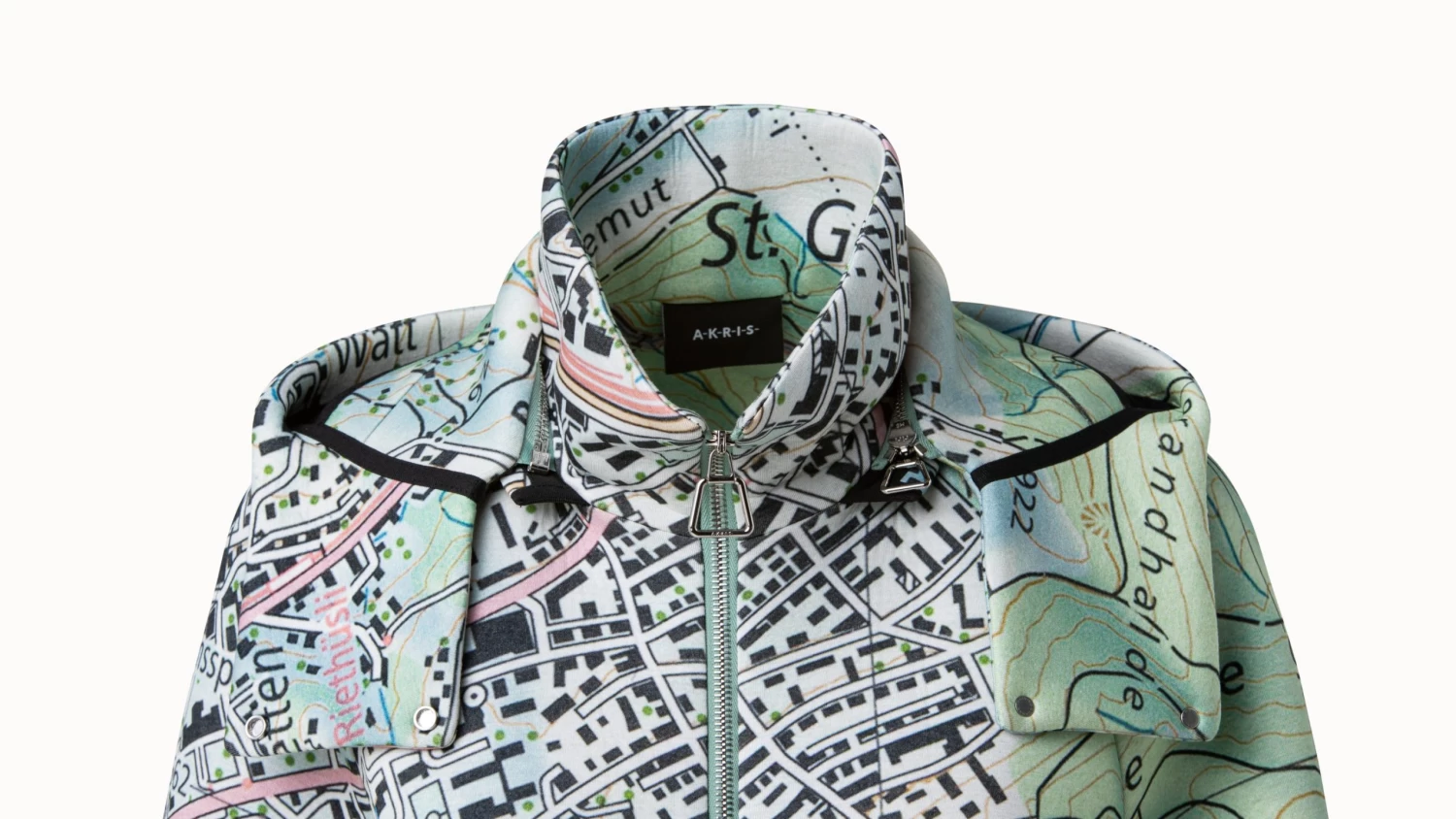 AKRIS Neoprene Parka St. Gallen Map Print - Image 5