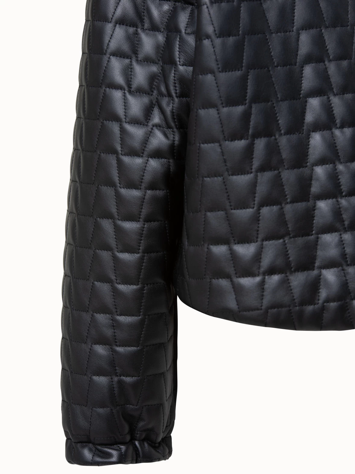 AKRIS Short Lamb Nappa Leather Quilted Jacket - Image 6