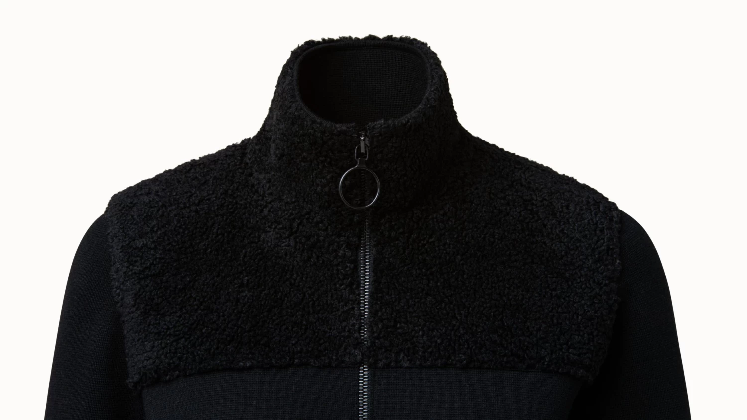 Cardigan Milano Knit With Curly Faux Fur Joke - Image 3