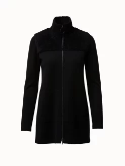 Cardigan Milano Knit With Curly Faux Fur Joke