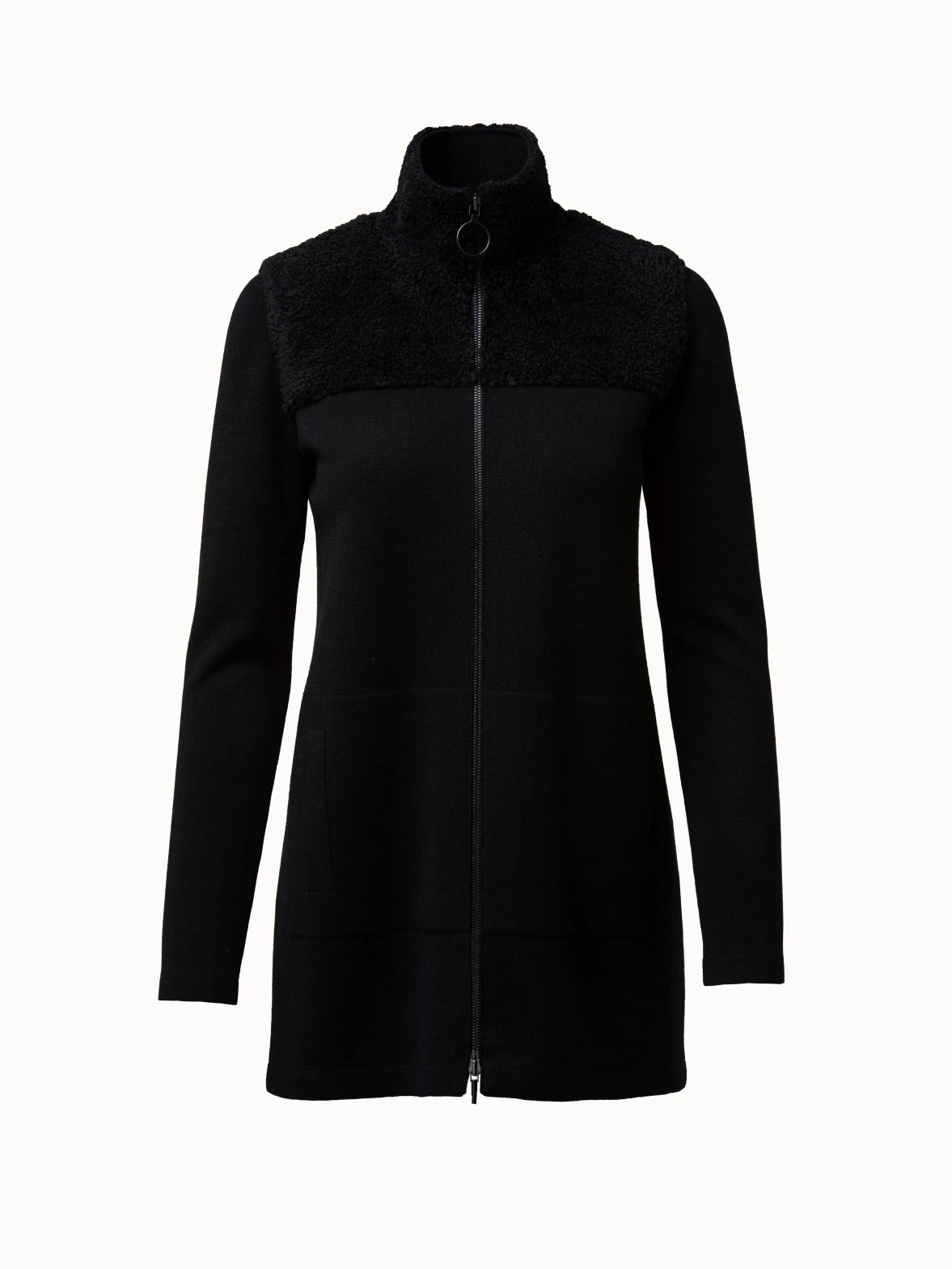 Cardigan Milano Knit With Curly Faux Fur Joke