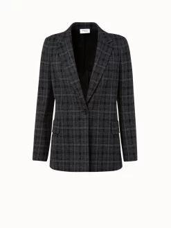 Boyfriend Blazer Tartan Check