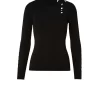 AKRIS Trapezoid Cutout Long Sleeve Knit Pullover
