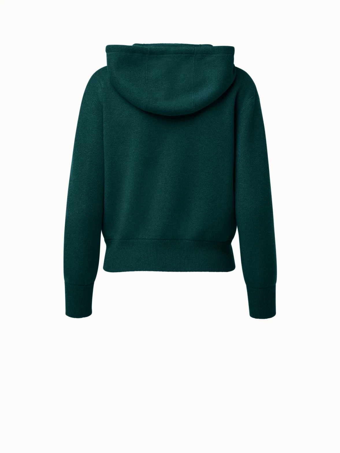 AKRIS Cropped Cashmere Piqué Hoodie Pullover - Image 3