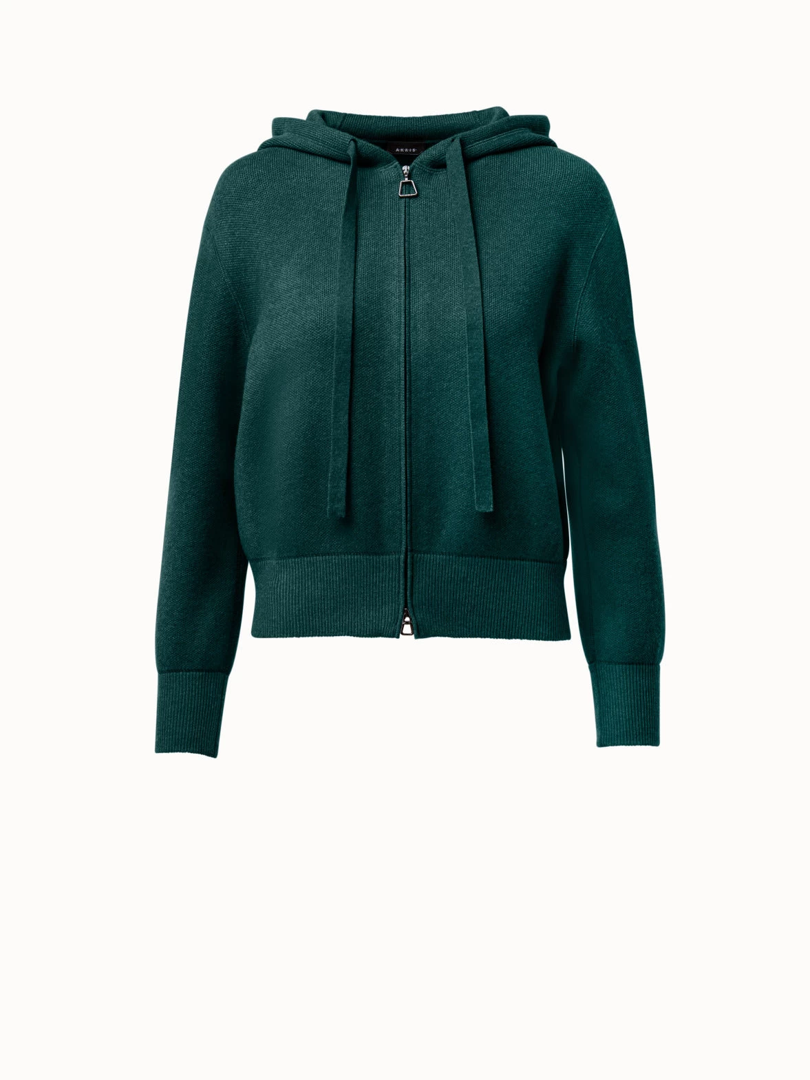 AKRIS Cropped Cashmere Piqué Hoodie Pullover