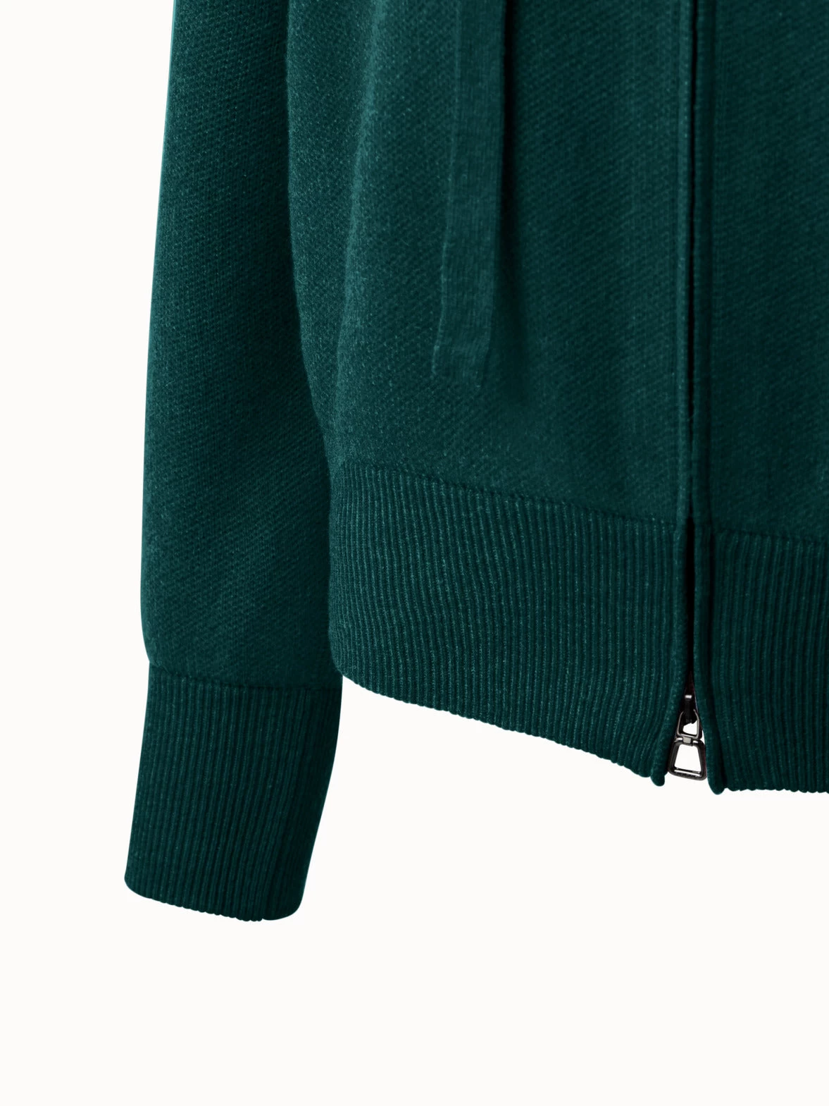 AKRIS Cropped Cashmere Piqué Hoodie Pullover - Image 6